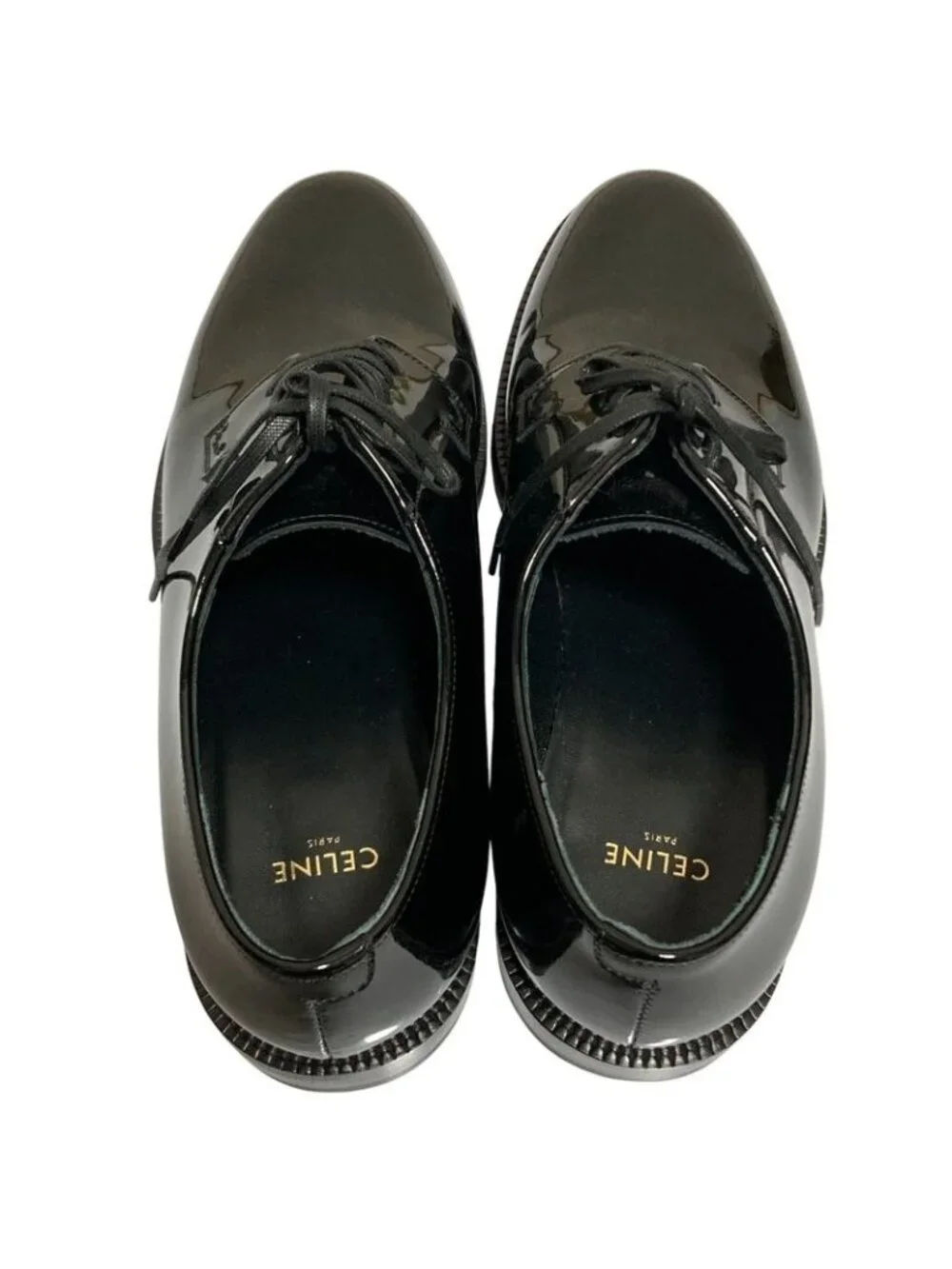 Celine Patent Leather Enamel Lace Up Shoes 39 - Picture 3 of 8